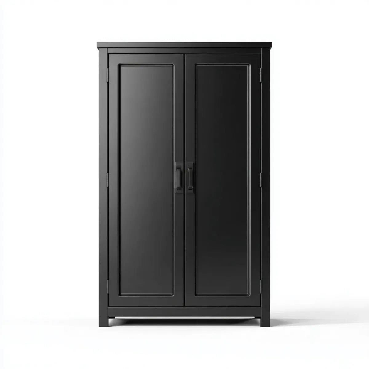Armoire de rangement noire à 2 portes en MDF rectangulaire 80 x 40 x 180 cm