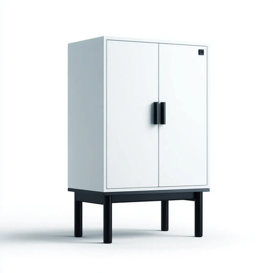 Armoire de rangement à 2 portes blanche en acier 80 x 40 x 140 cm