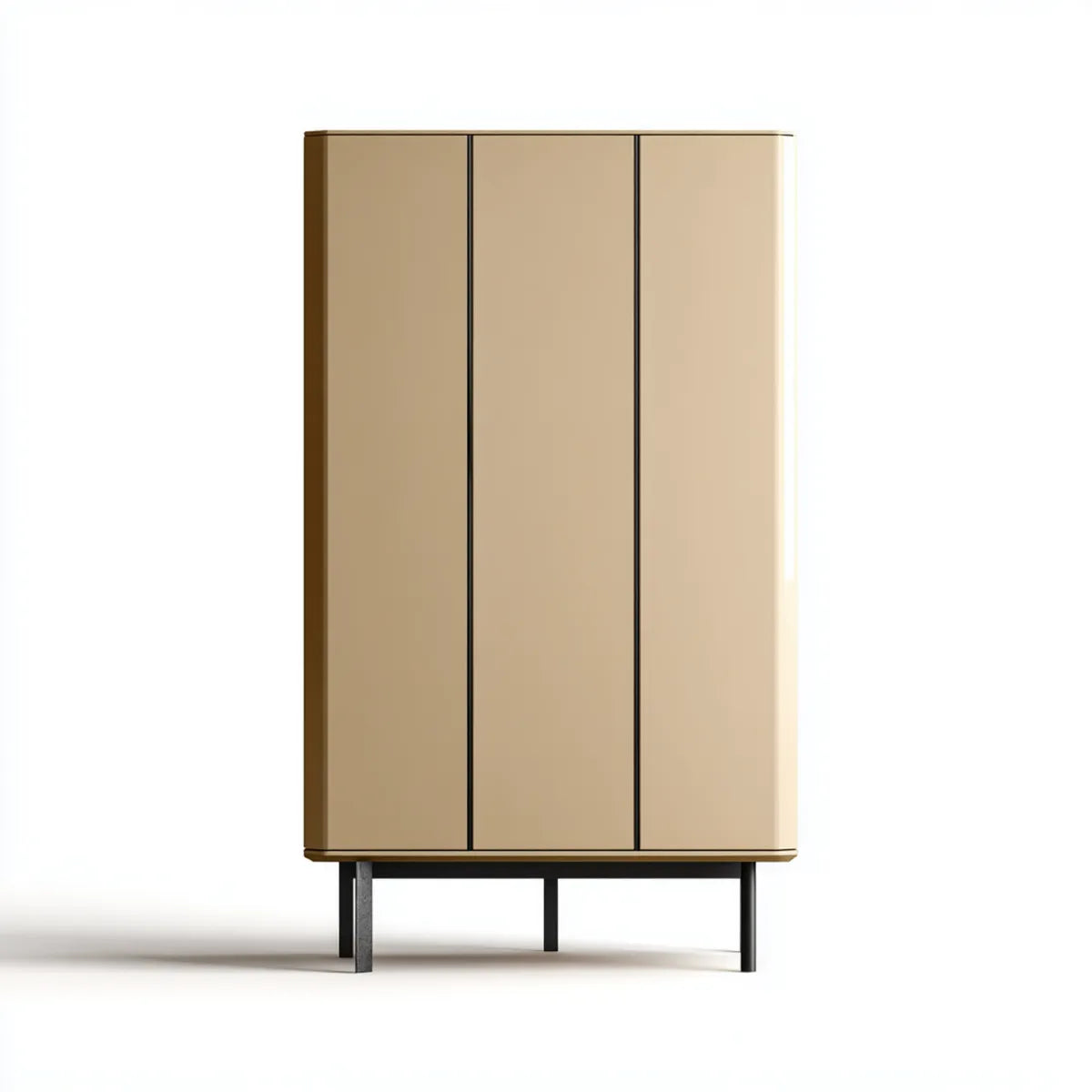 Armoire de rangement 3 portes beige 100 x 40 x 160 cm MDF mélaminé rectangulaire