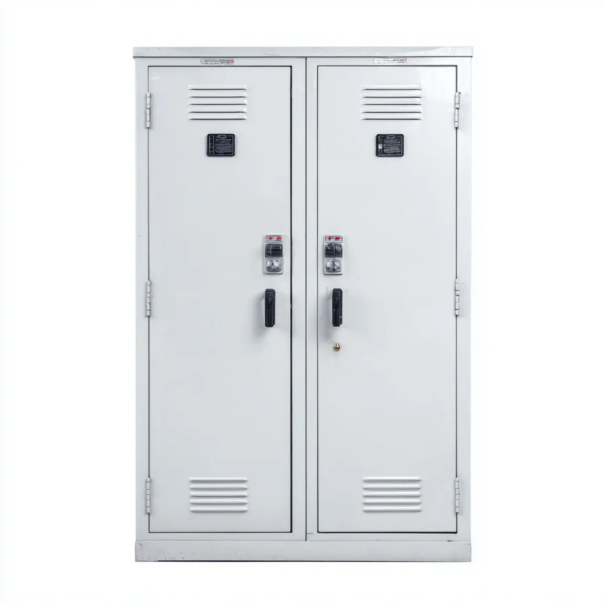 Armoire de rangement métallique blanche à 2 portes 100 x 50 x 180 cm en acier rectangulaire